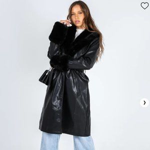 Lioness 'Brooklyn' Faux Leather Long Coat